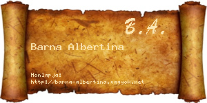Barna Albertina névjegykártya